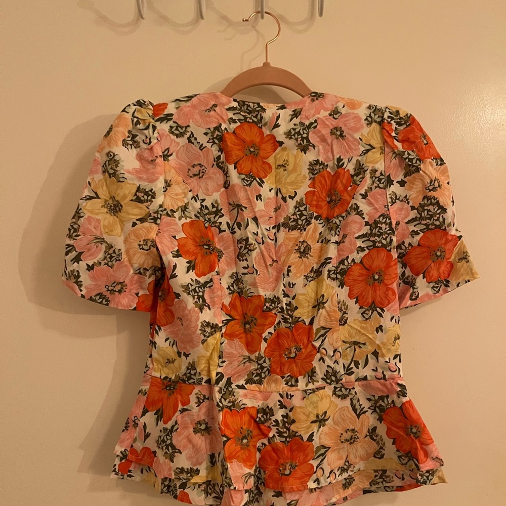 & other stories puff sleeve peplum top